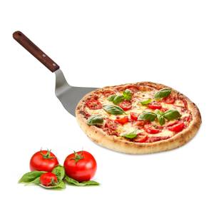 Pizzaheber mit Holzgriff Braun - Silber - Holzwerkstoff - Metall - 17 x 8 x 32 cm
