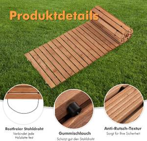 Ausrollbarer Garten-Holzweg 245 × 55 cm Braun - Massivholz - 55 x 2 x 245 cm