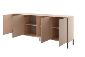 Commode DAST 4D LED Beige - Bois manufacturé - Matière plastique - 203 x 82 x 40 cm