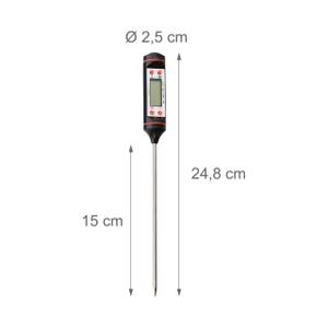 Küchenthermometer digital Silber - Metall - Kunststoff - 3 x 25 x 3 cm