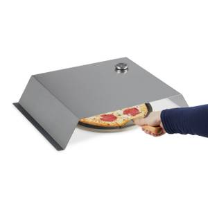 BBQ Pizzaaufsatz, Pizzastein & Schieber Braun - Silber - Weiß - Kunststein - Metall - Stein - 56 x 10 x 40 cm