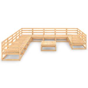 Gartenmöbel-Set (12-teilig) 3009725-2 Braun - Massivholz - Holzart/Dekor - 70 x 30 x 70 cm