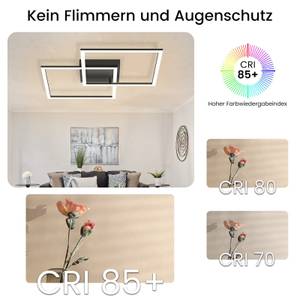 LED Deckenleuchte Friedhelm Schwarz - Metall - 54 x 8 x 54 cm