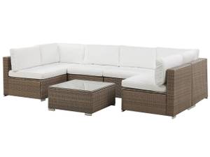 Lounge Set BELVEDERE 7-tlg Braun - Weiß