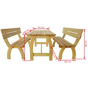 Bistro Set K91 Braun - Massivholz