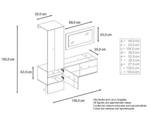 Garderobe Carlton Typ 4 Eiche Dekor - Weiß