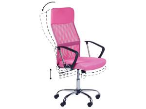 Chaise de bureau DESIGN Noir - Rose foncé - Argenté