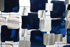 Wanddeko Metall Der Wintersturm Blau - Weiß - Metall - 117 x 65 x 6 cm