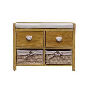 Banc Quassia Beige - Bois massif - 30 x 46 x 60 cm