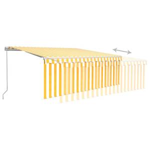 Auvent rétractable 3014348-2 Blanc - Jaune - Largeur : 400 cm