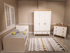 Sara Kinderzimmer Weiß - Holzwerkstoff - 1 x 1 x 1 cm