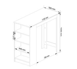 Table de bar 115x103x50 cm Blanc - Bois manufacturé - 115 x 103 x 50 cm