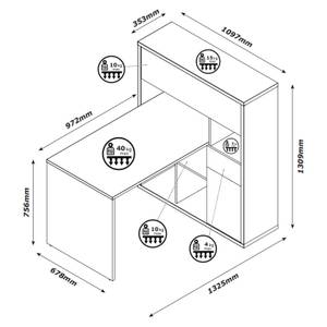 Bureau d'angle avec rangements ETHEL Marron - Bois manufacturé - 132 x 130 x 109 cm