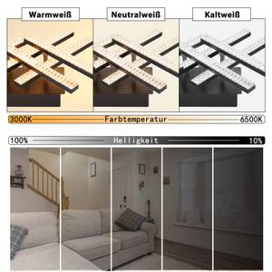 LED Deckenleuchte Kristallglanz Schwarz - Metall - 36 x 13 x 50 cm