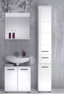 Armoire de toilette SkinGloss Bad Blanc - En partie en bois massif - 30 x 182 x 31 cm