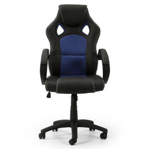 Fauteuil de Bureau Hamilton, Noir/Bleu Bleu