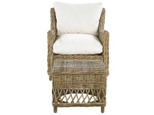 Sessel RIBOLLA Beige - Blau - Weiß - Rattan - 66 x 78 x 70 cm