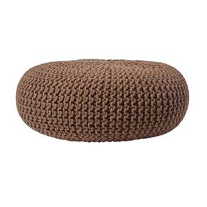 Großer Strickpouf 100% Baumwolle Braun