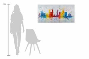 Peinture acrylique The Eternal City Blanc - Bois massif - Textile - En partie en bois massif - 120 x 60 x 4 cm