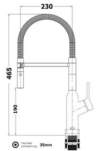 Design Küchen Armatur + 2 Strahl Brause Metall - 35 x 47 x 5 cm