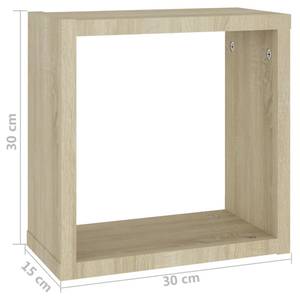 Étagère cube (lot de 2) 3016486-4 Imitation chêne de Sonoma - 30 x 30 x 15 cm - Nombre de pièces dans le lot : 2