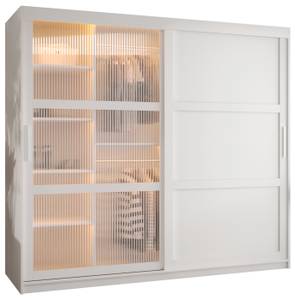 ARMOIRE À PORTES COULISSANTES FLUTES Largeur : 200 cm - Argenté