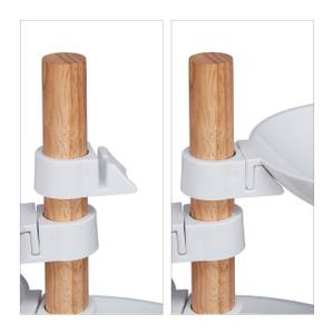 4-stöckige Etagere Kunststoff & Holz Braun - Weiß - Holzwerkstoff - Kunststoff - 26 x 19 x 24 cm
