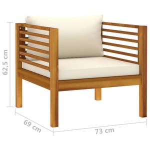 Garten-Lounge-Set Weiß - Massivholz - Holzart/Dekor - 65 x 35 x 65 cm