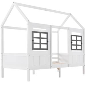 Hausbett HomeyⅠ Weiß - Holzwerkstoff - Massivholz - Holzart/Dekor - 97 x 174 x 207 cm