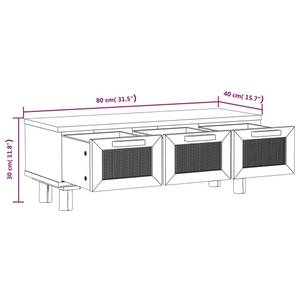 Couchtisch M678817 Weiß - Holzwerkstoff - 40 x 30 x 80 cm