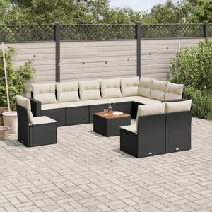 Gartensitzgruppe K403(11-tlg) Schwarz - Massivholz - 69 x 62 x 66 cm