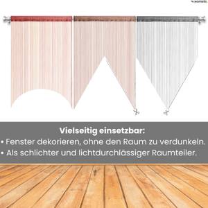 Fadenvorhang basic Stangendurchzug Rot - Textil - 90 x 245 x 0 cm