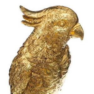 Dekofigur aus Polyresin, goldene Papagei Gold - Keramik - 13 x 33 x 13 cm