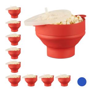 10 x Popcorn Maker Silikon rot Rot - Durchscheinend