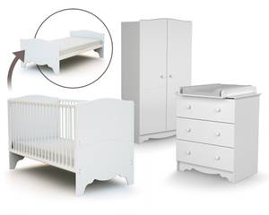 Babyzimmer komplett 3 Set MARELLE Weiß - Holzwerkstoff - 94 x 94 x 79 cm