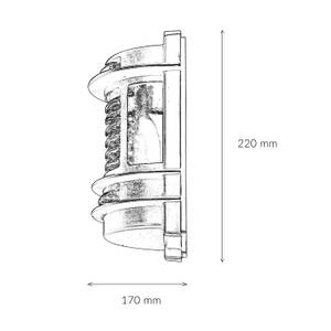 Lampe murale d'extérieur GRACIA Laiton - Gris métallisé