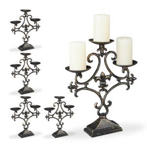 5x Chandeliers trois bras bronze Noir - Doré