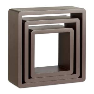 Wandregal Cubes 3-teiliges Set Braun - Holzwerkstoff - 27 x 27 x 10 cm