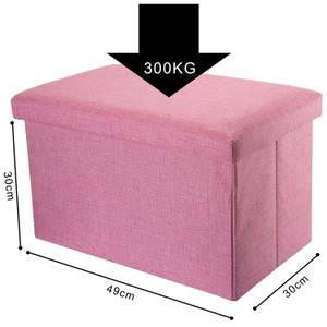 Sitzbank Sitzhocker Sitzwürfel Fußhocker Pink - Textil - 49 x 30 x 30 cm