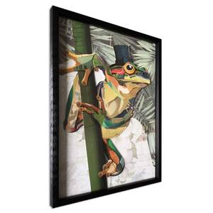 3D-Collage-Bild Frosch mit Zylinder 1 Papier - 50 x 70 x 3 cm