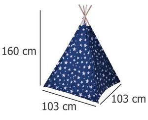 TIPI Kinderzelt, 103x103x160 cm Blau - Textil - 103 x 160 x 103 cm