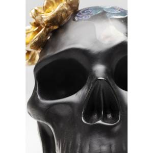 Deko Objekt Flower Skull Gold - Kunststoff - 17 x 22 x 24 cm