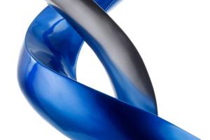 Sculpture Harmonious Togetherness Bleu - Argenté - Pierre artificielle - Matière plastique - 63 x 45 x 28 cm