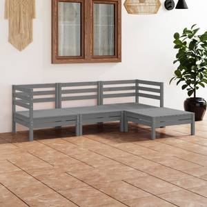 Garten-Lounge-Set Grau - Massivholz - Holzart/Dekor - 64 x 29 x 64 cm