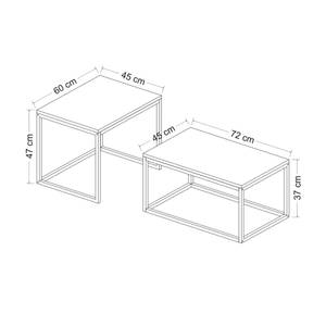 Set de 2 tables basses Aabenraa Imitation chêne