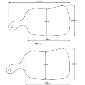 Schneidebretter LIVO Braun - Eiche - 23 x 49 cm - Anzahl Teile im Set: 4