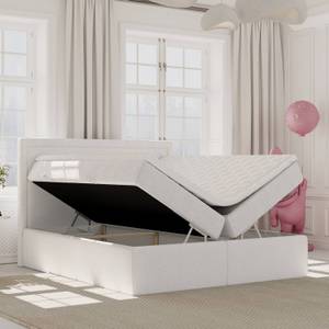 Premium Boxspringbett Jodan Stoff Baloo Weiß - Breite: 122 cm