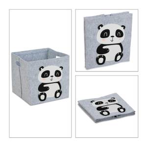 Panier rangement en feutre motif animal Noir - Gris - Blanc - Textile - 34 x 33 x 32 cm