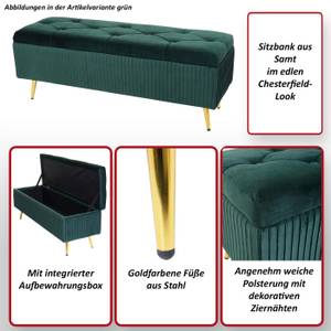 Sitzbank mit Stauraum K50 Grün - Textil - 120 x 45 x 40 cm