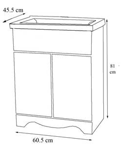 Waschtisch Casalo  2er Set Weiß - Keramik - Holzwerkstoff - 61 x 81 x 46 cm